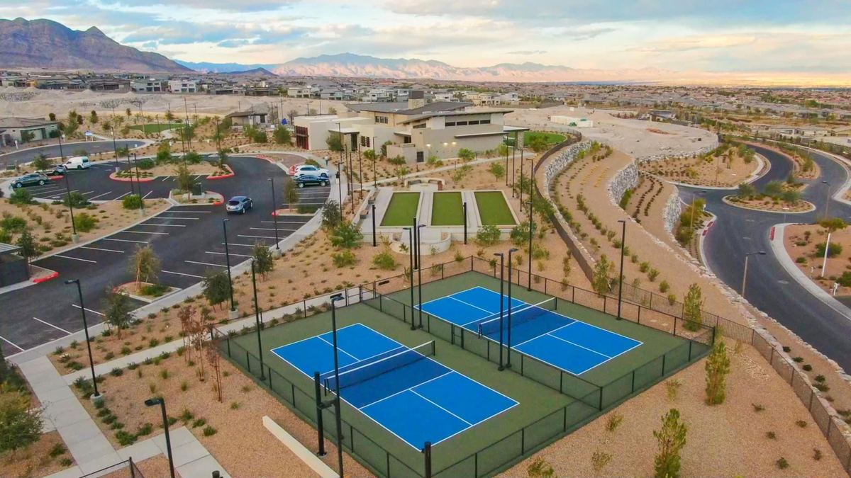 Aerial view of Inspirada tennis courts